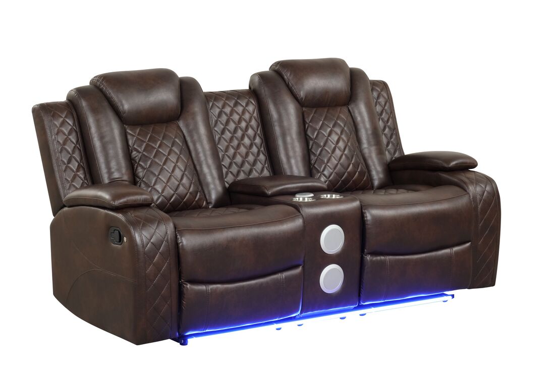 Luz Brown 3 Piece Reclining Living Room Set