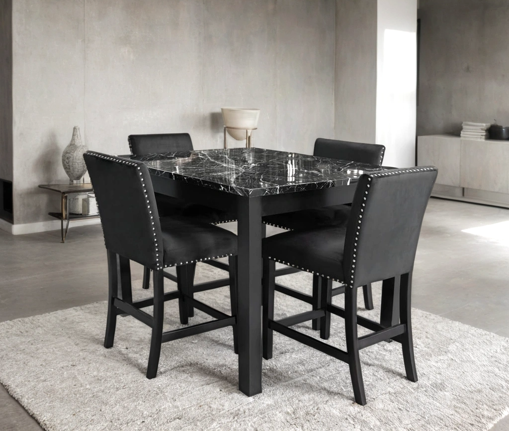 Dior Onyx Black 5 Piece Dining Set
