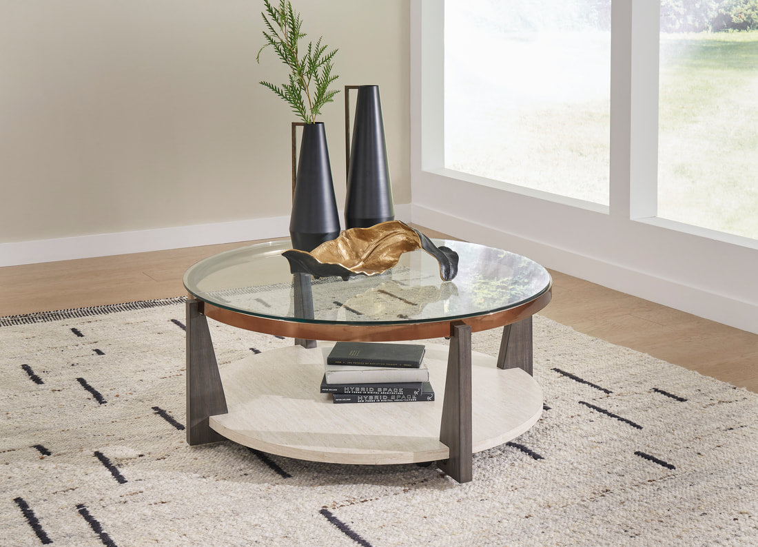 Ashley Frazwa Glass Top Coffee Table