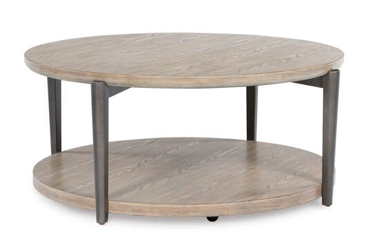 Dyonton Circle Light Grey/Brown Coffee Table