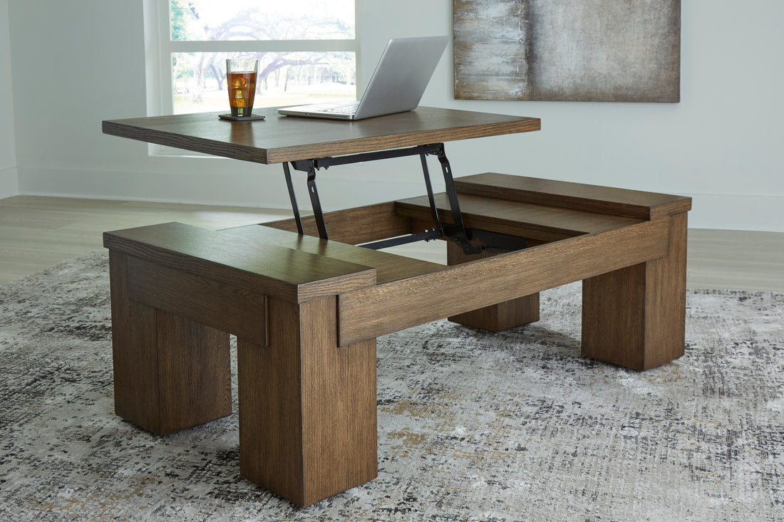 Ashley Roswain Lift Top Coffee Table Warm Brown