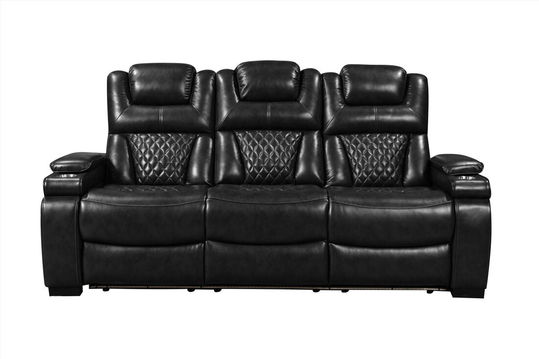 Woodland Black 3 Piece Power Reclining Living Room Set