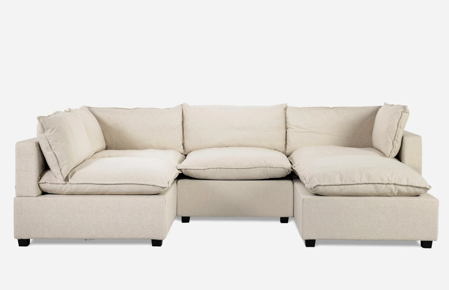 5 Piece Fabric Cloud Style Sectional