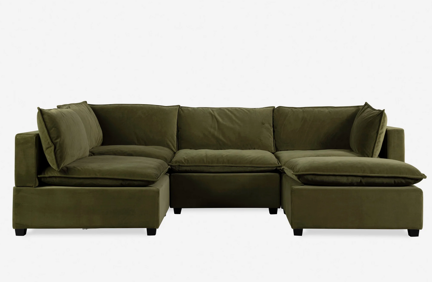 5 Piece Fabric Cloud Style Sectional