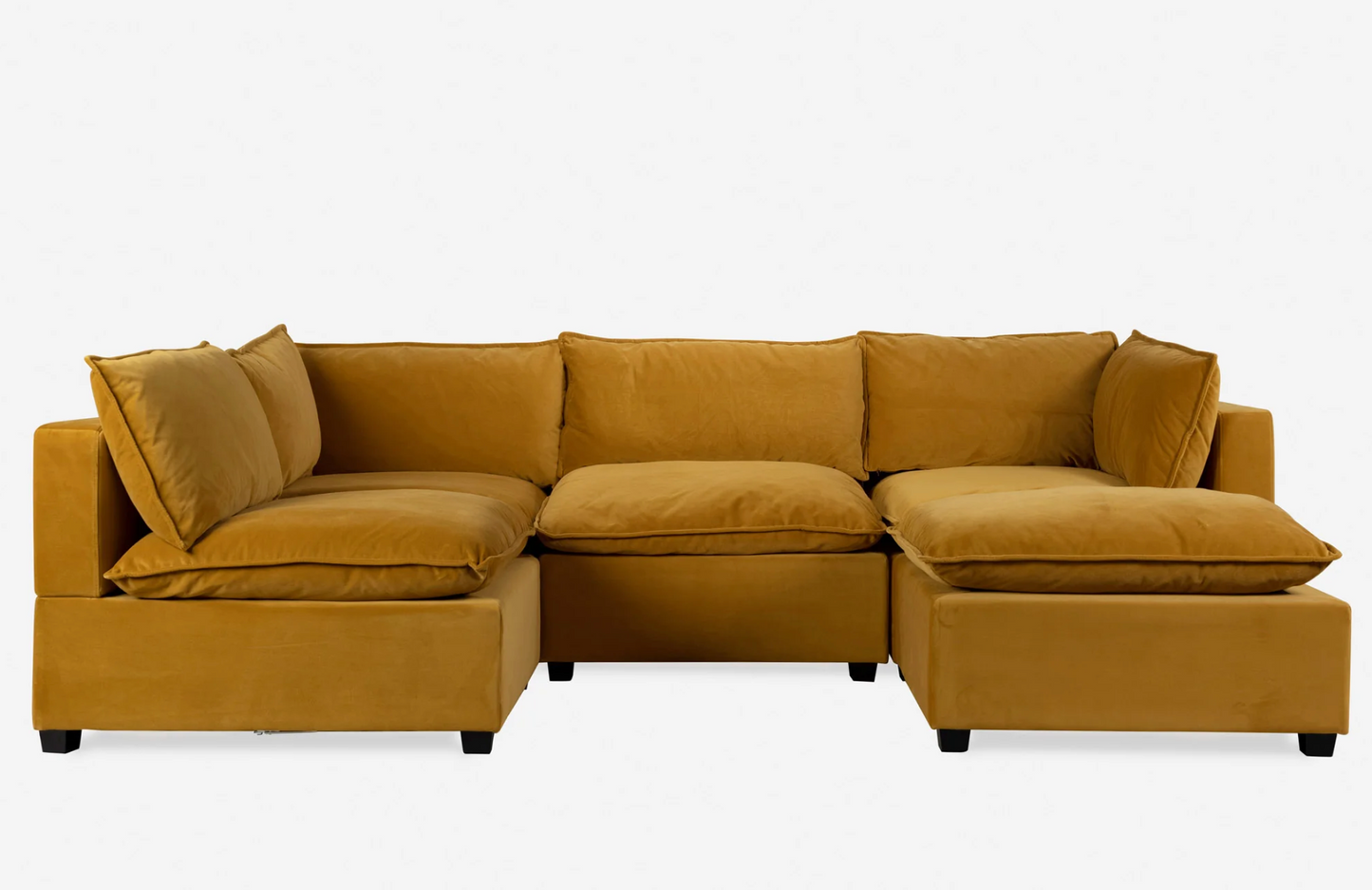 5 Piece Fabric Cloud Style Sectional