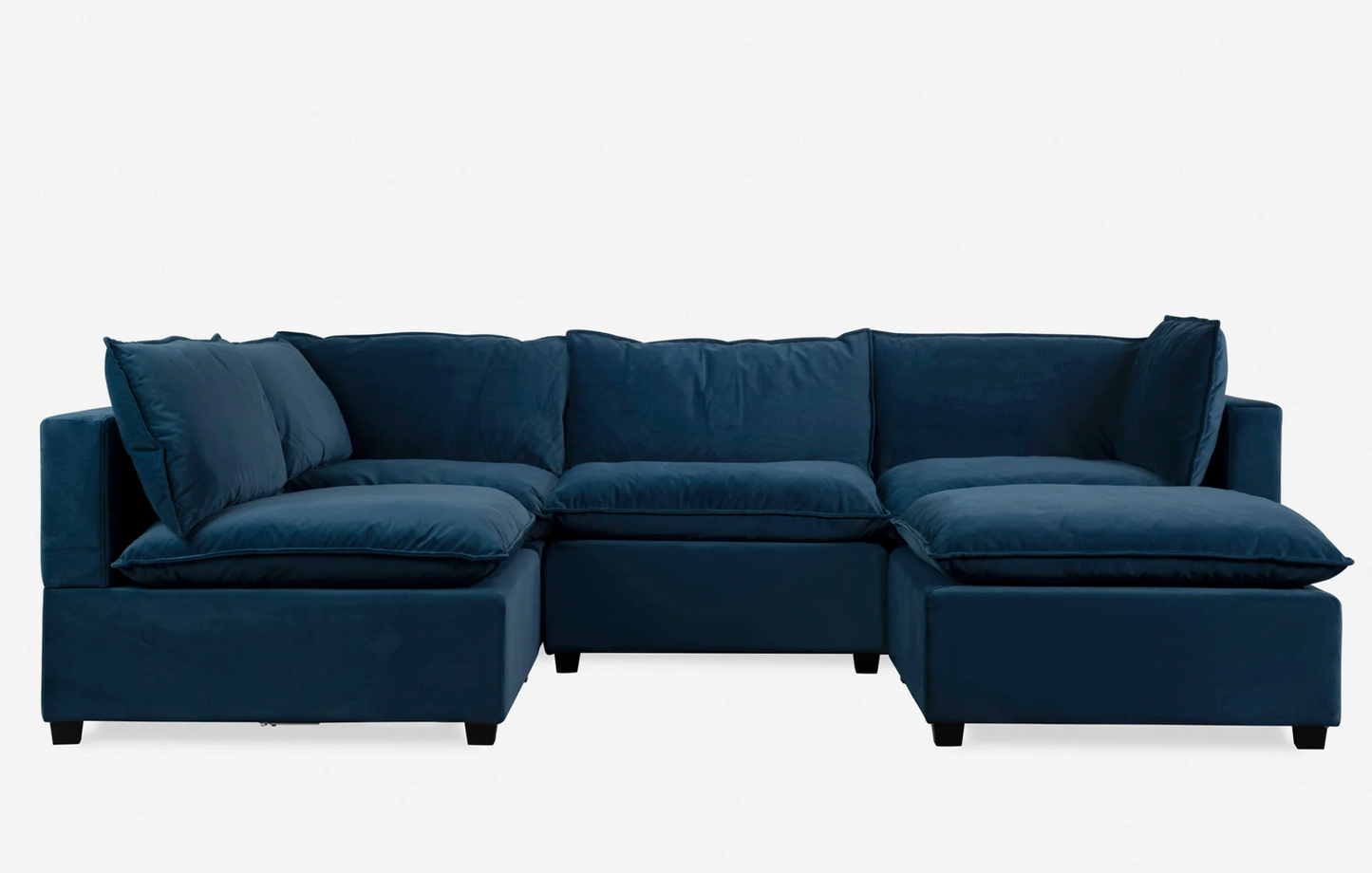 5 Piece Fabric Cloud Style Sectional
