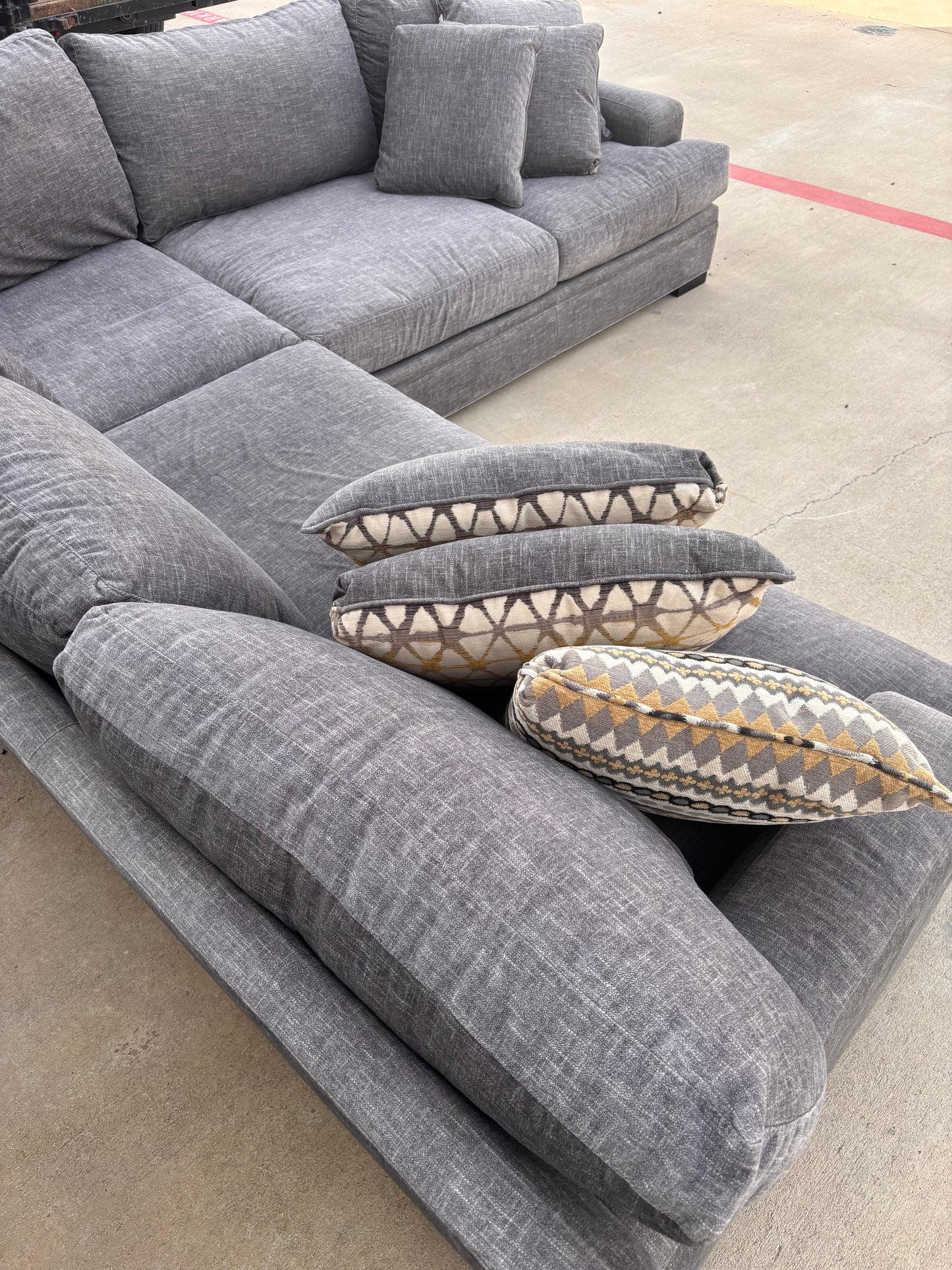 Grey Oversized Cindy Crawford sectional couch