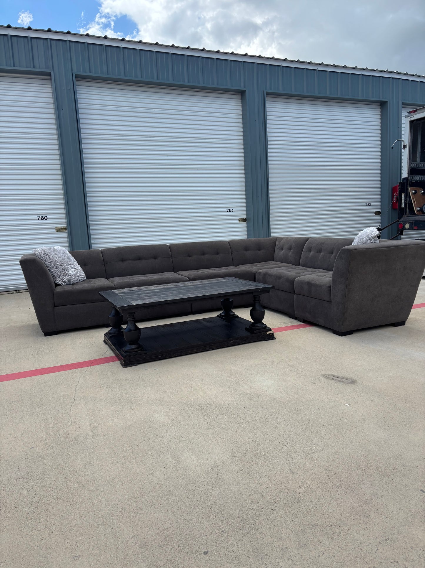 Charcoal Grey Modular Sectional Couch