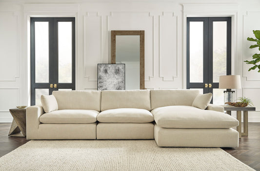 3PC Beige Linen Sectional