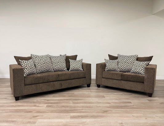 Mocha Sofa & Loveseat Living Room Couch