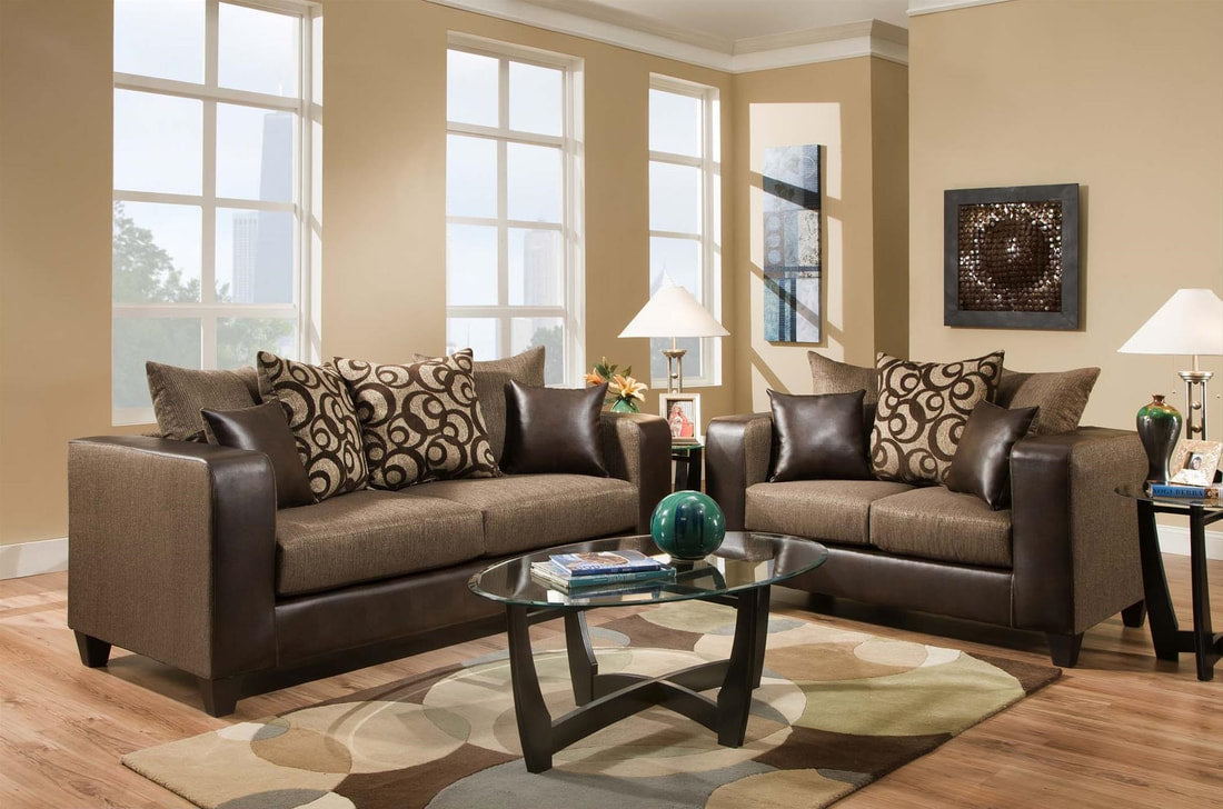 Brown Couch & Loveseat Living Room Set