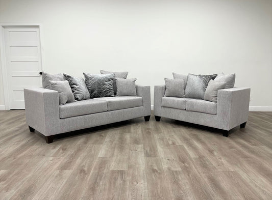 Dove Grey Sofa & Loveseat Living Room Set