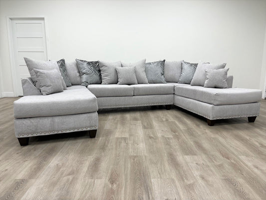 Dove Nailhead Sectional