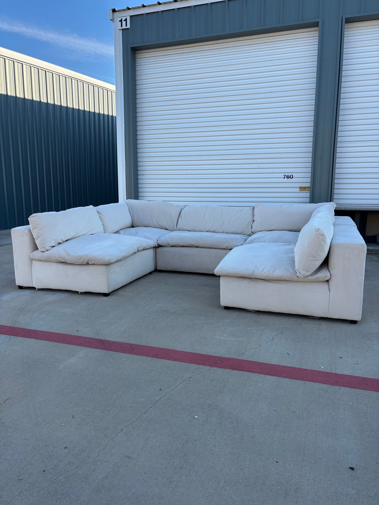 Cream 5 Piece Cloud Couch Sectional