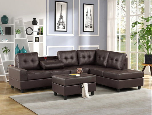 HEIGHTS - Reversible Sectional + Ottoman Set (Espresso)