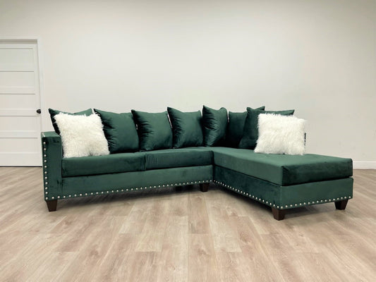 Monroe Green Velvet Sectional