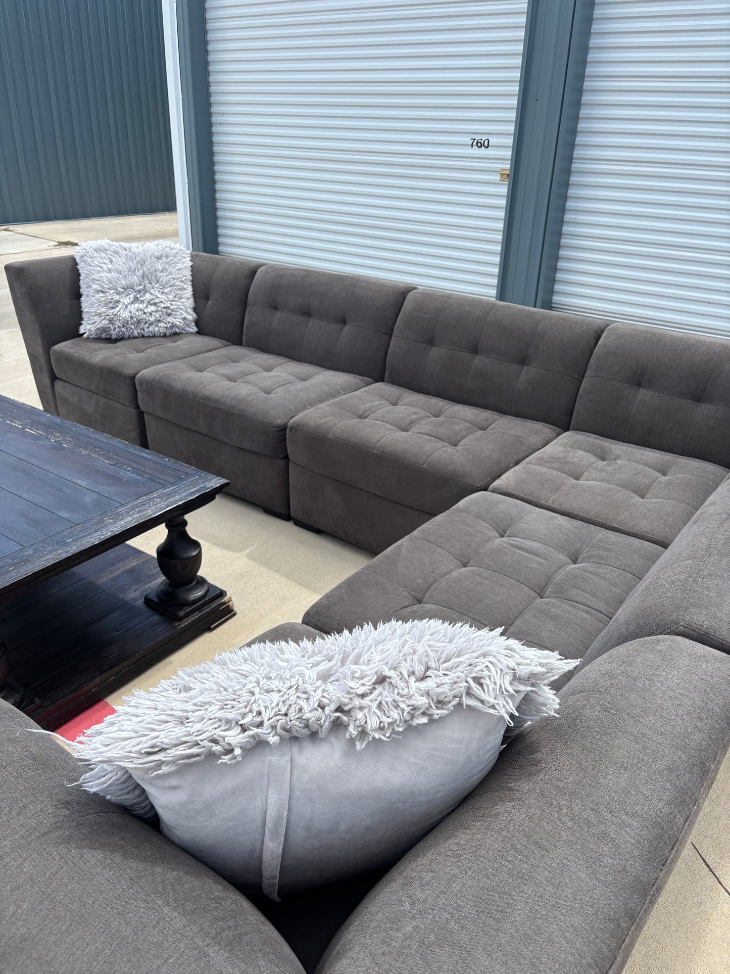 Charcoal Grey Modular Sectional Couch