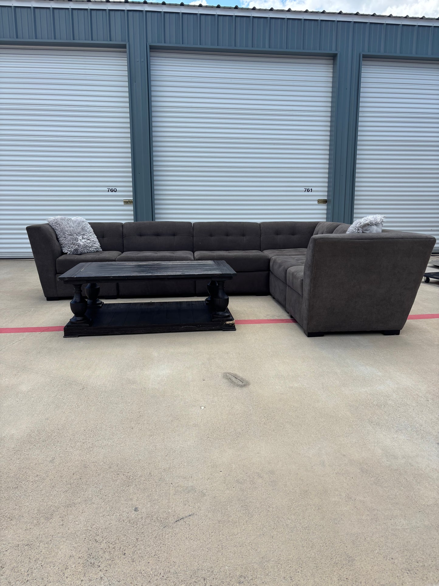 Charcoal Grey Modular Sectional Couch