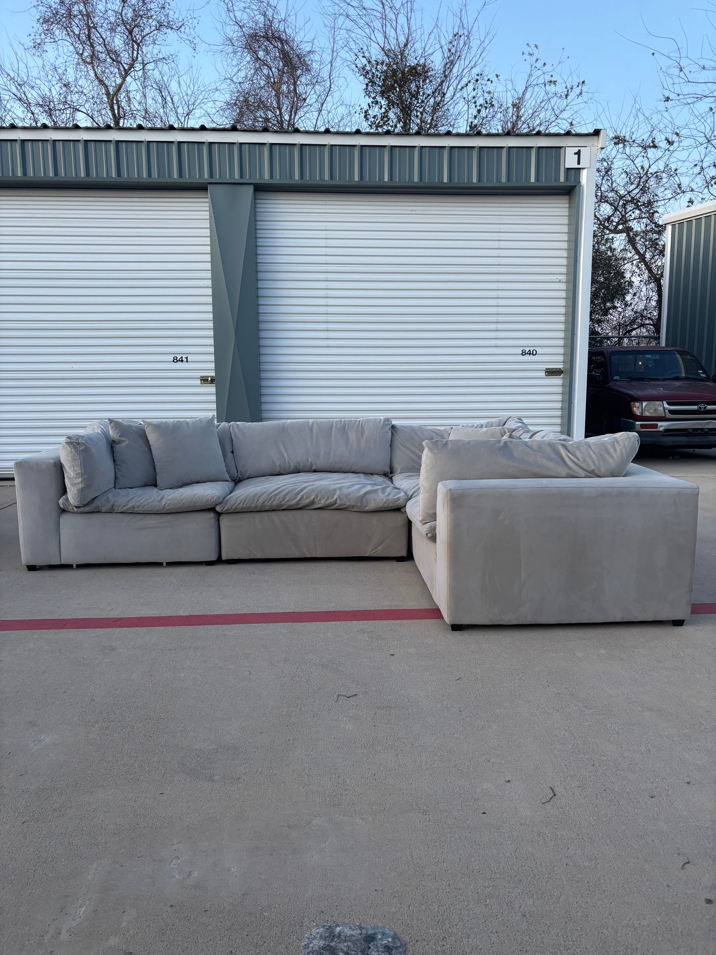 Gray Cloud 4 Piece Modular Sectional Couch