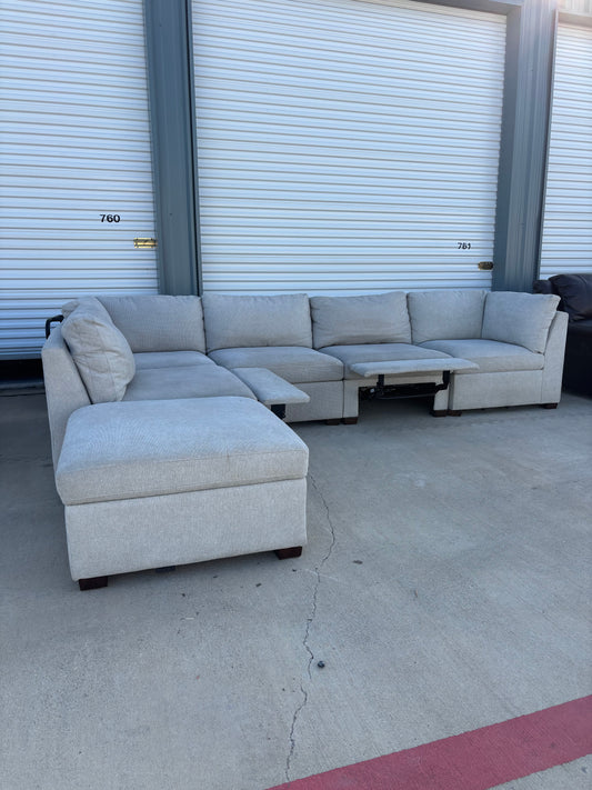 Grey Reclining Thomasville Sectional Couch