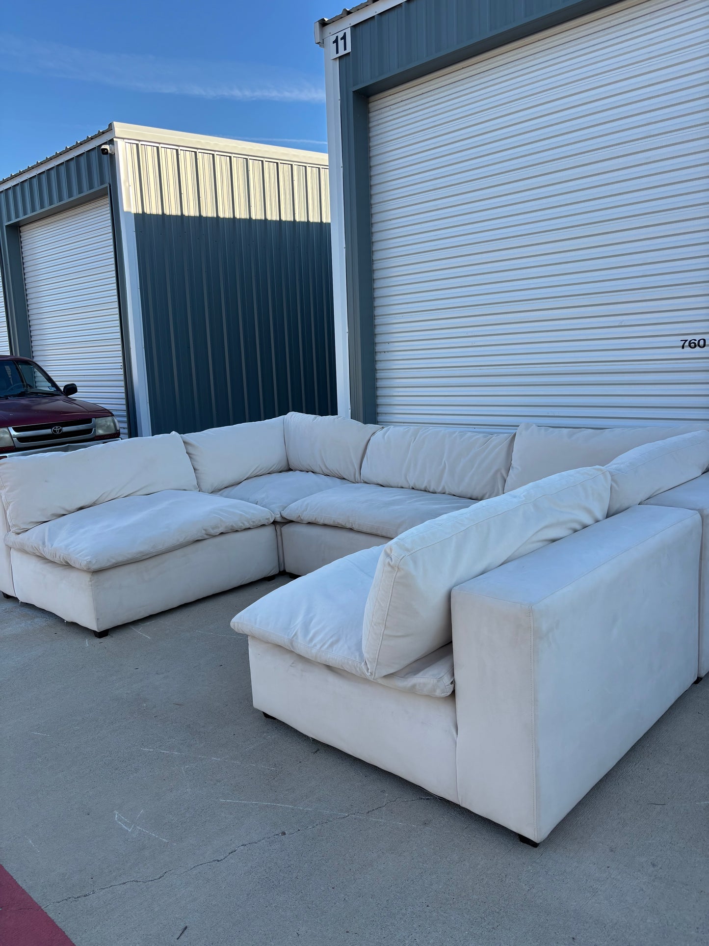 Cream 5 Piece Cloud Couch Sectional