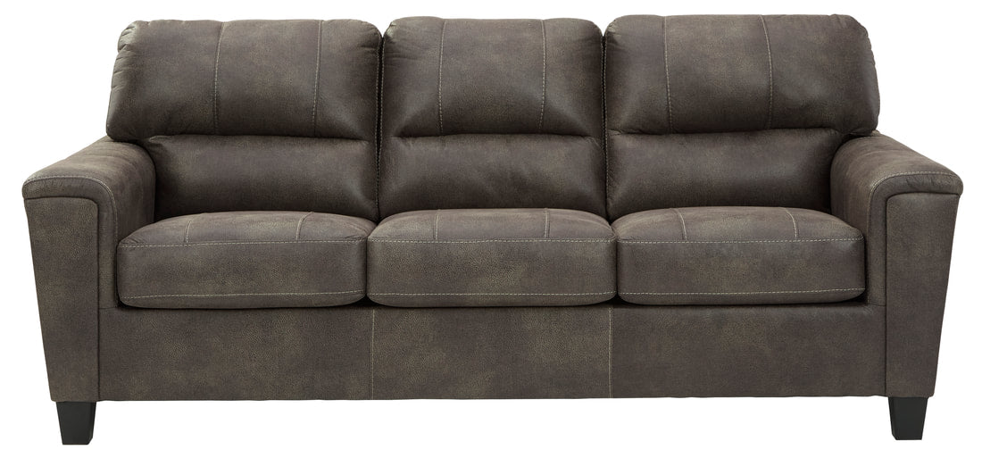 Ashley Smoke Faux Leather Sofa & Loveseat Living Room Set
