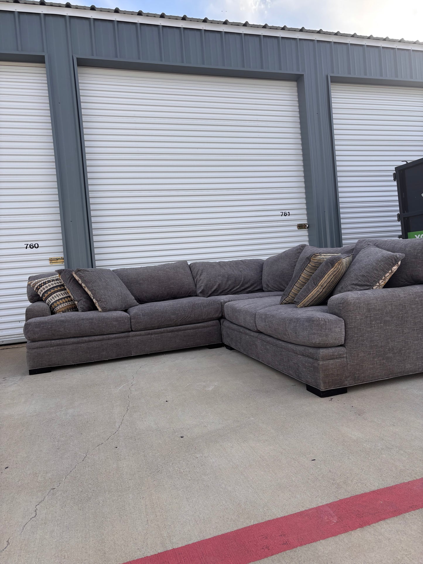 Grey Oversized Cindy Crawford sectional couch