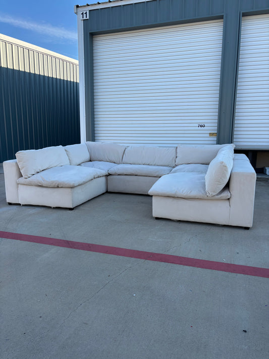 Cream 5 Piece Cloud Couch Sectional