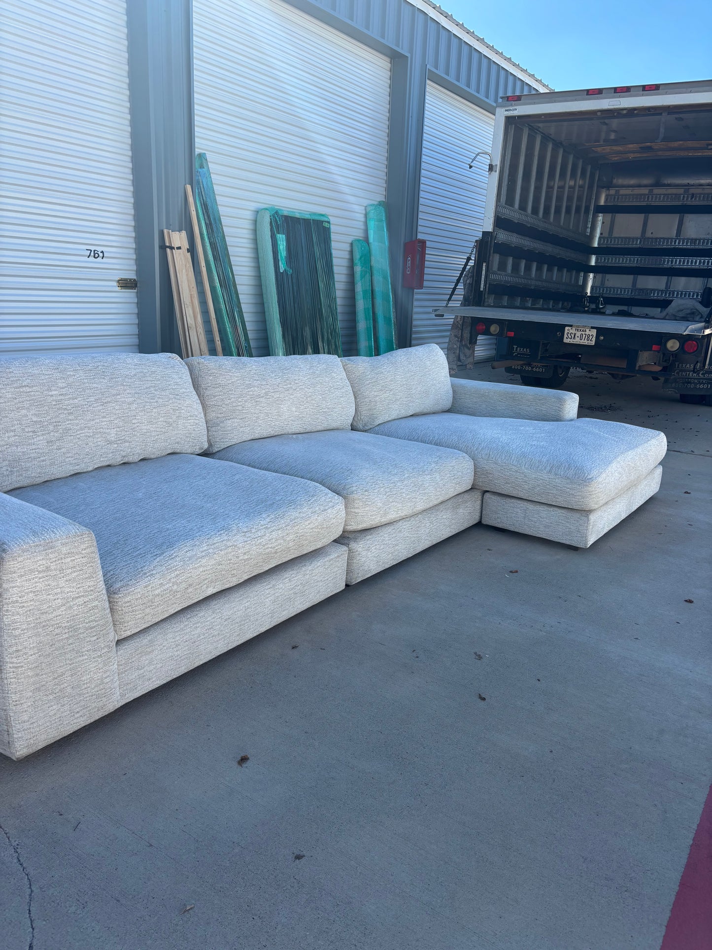 Beige Oversized Cindy Crawford Sectional