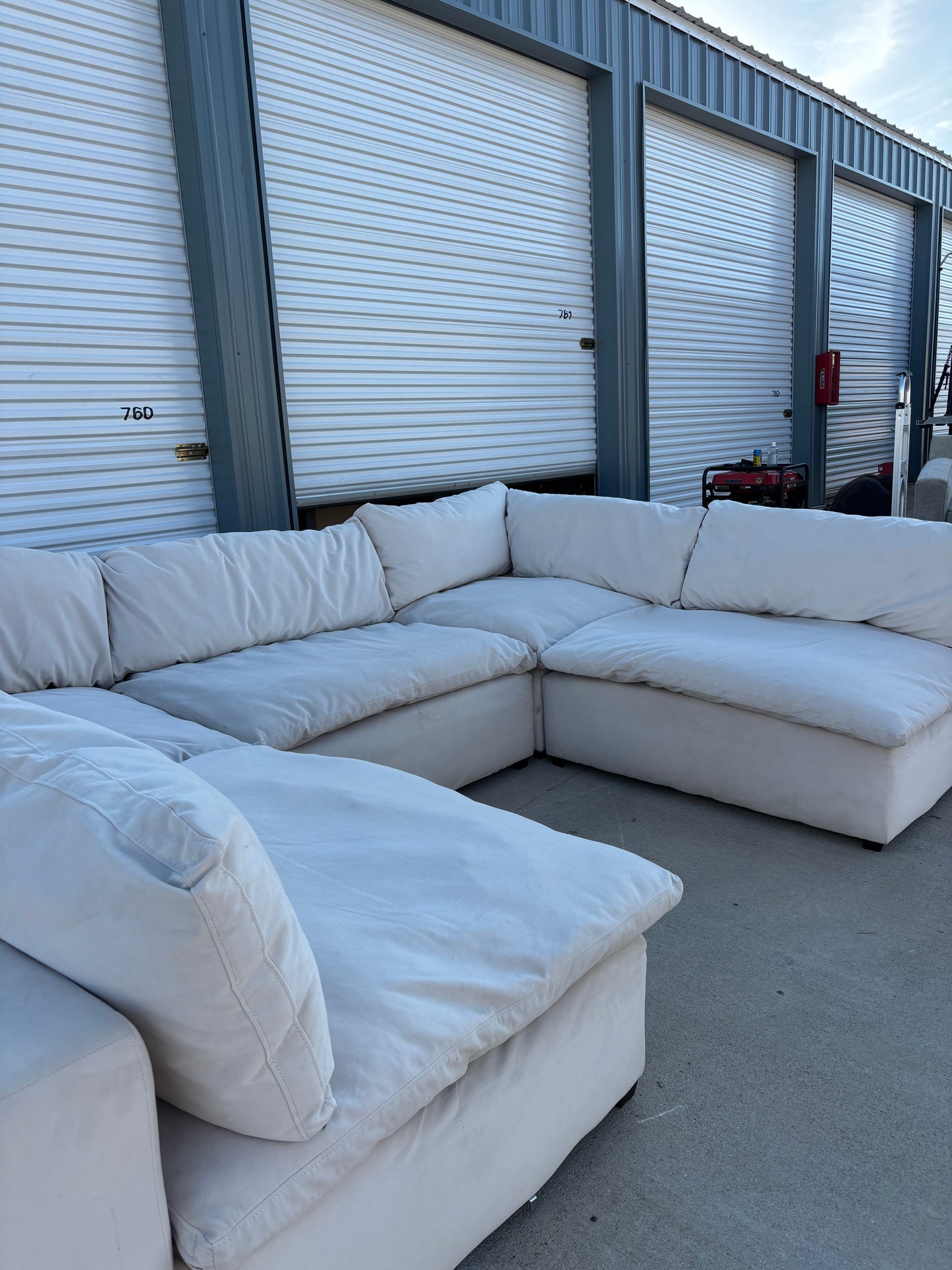 Cream 5 Piece Cloud Couch Sectional