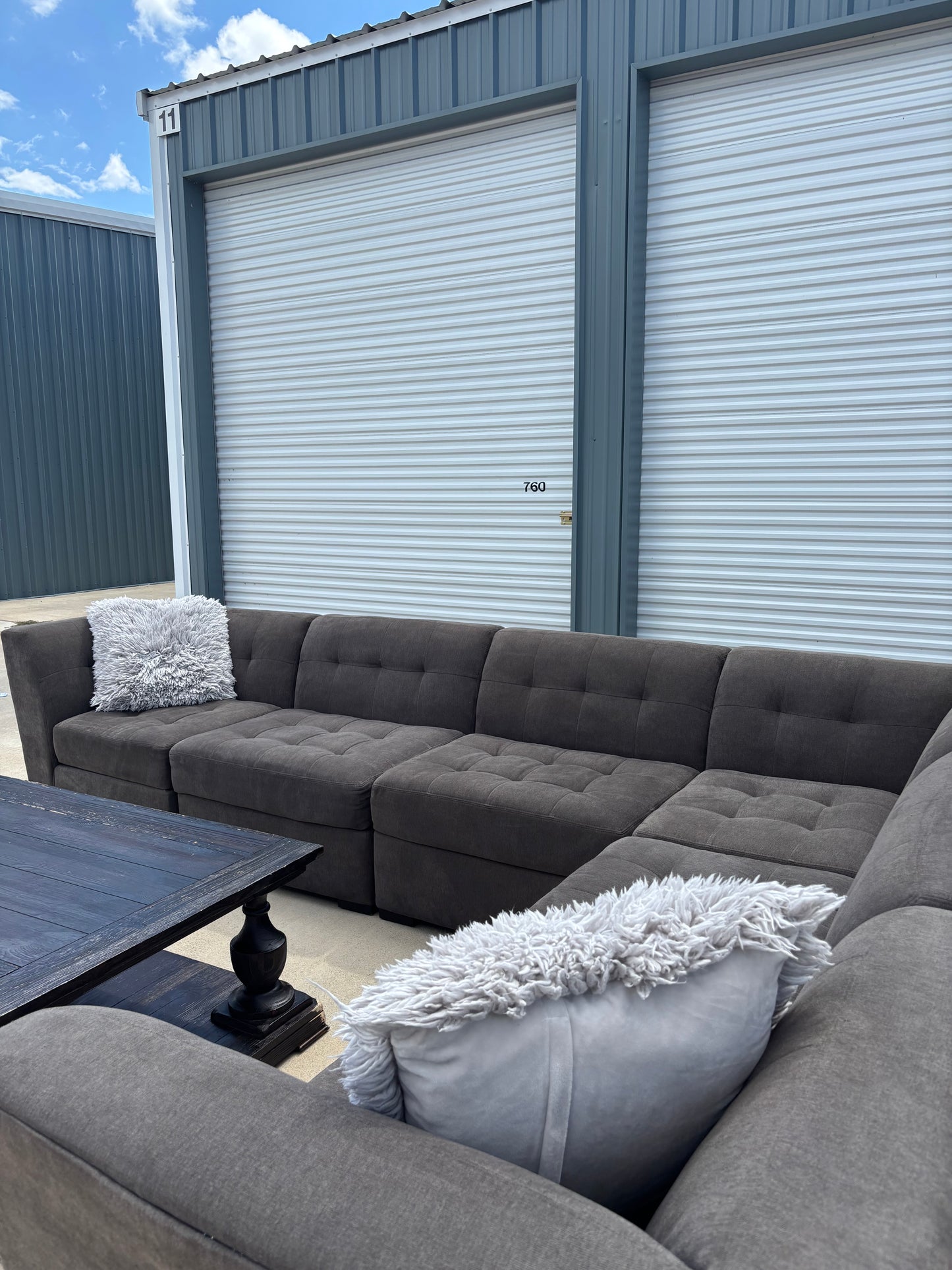 Charcoal Grey Modular Sectional Couch