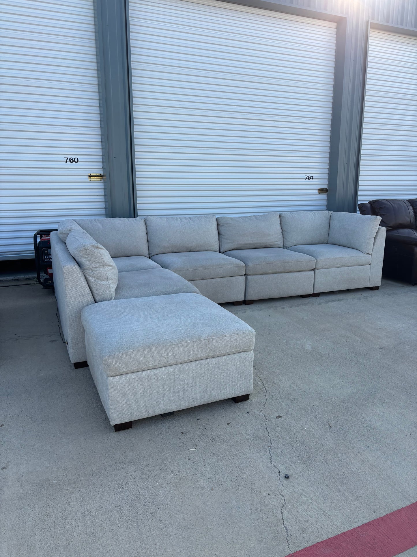 Grey Reclining Thomasville Sectional Couch