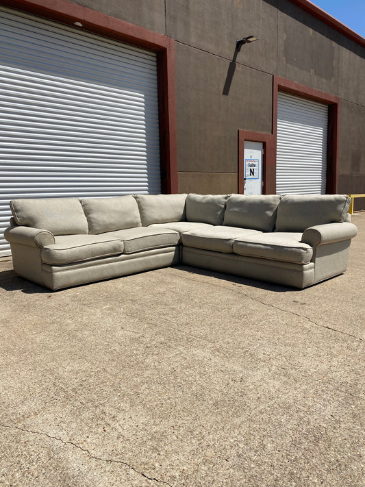 Beige Oversized Cindy Crawford Sectional Couch