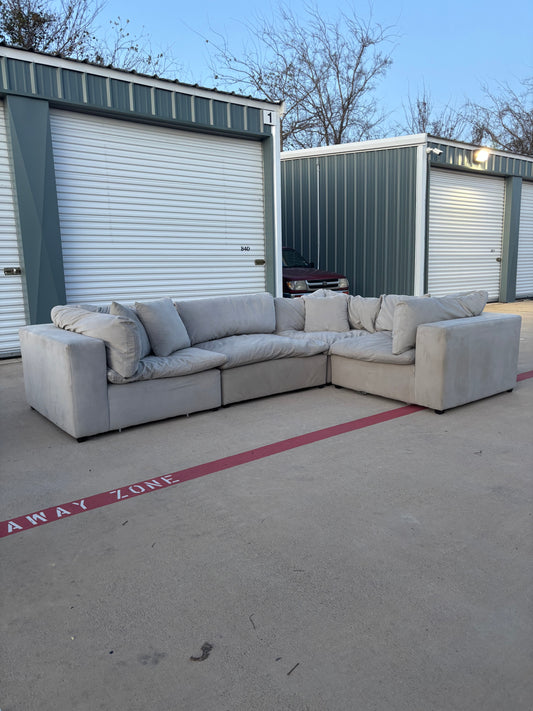 Gray Cloud 4 Piece Modular Sectional Couch