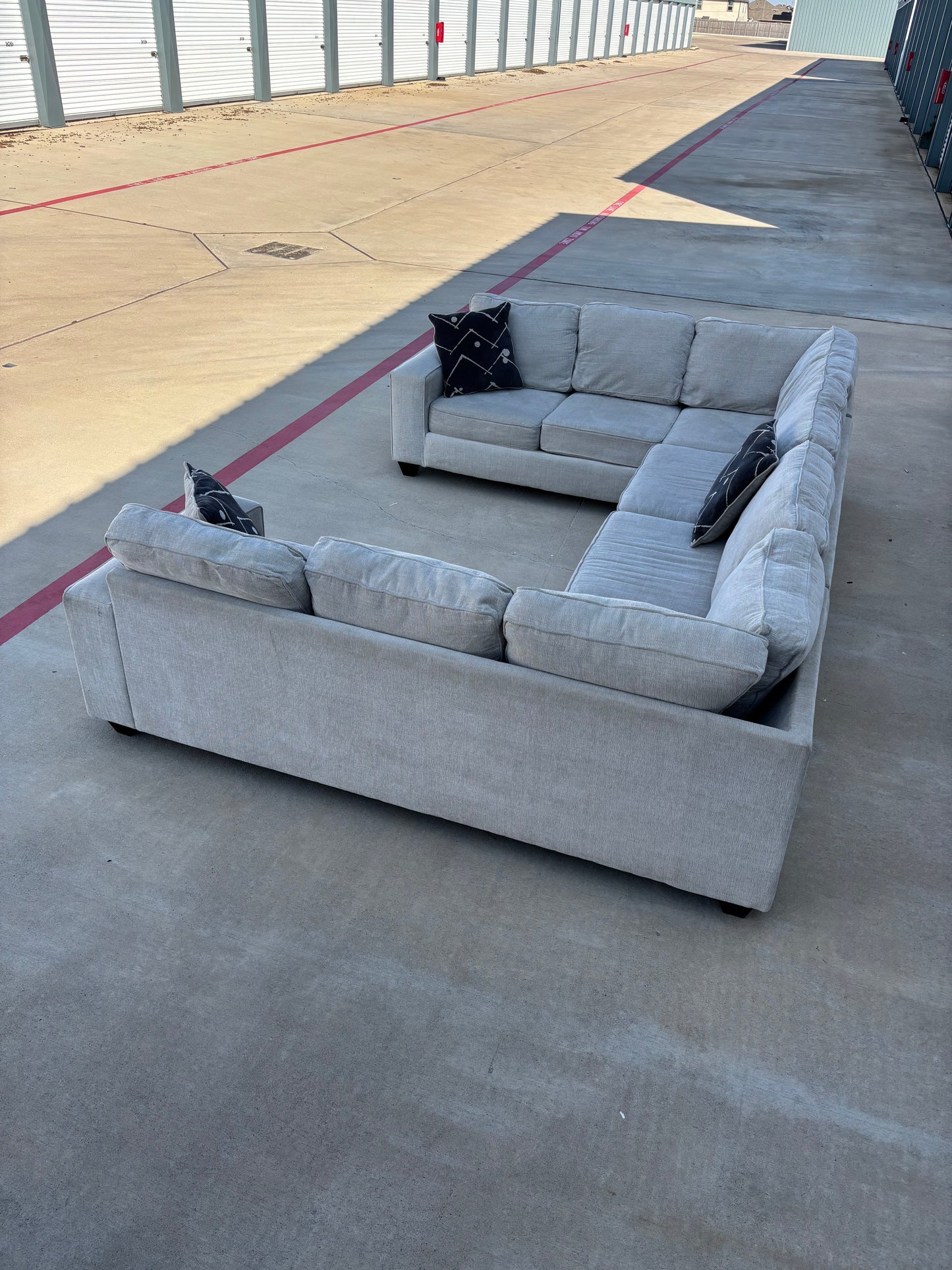 Beautiful Large Beige U Shape Sectional Couch