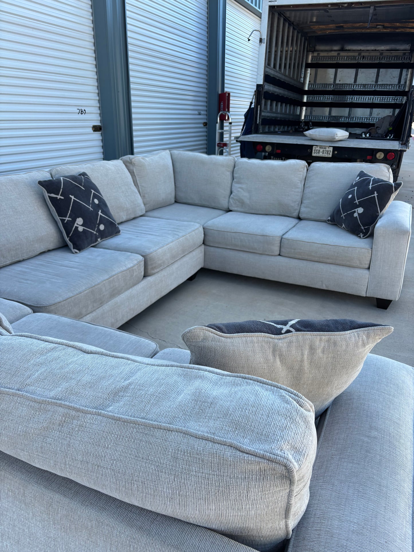 Beautiful Large Beige U Shape Sectional Couch