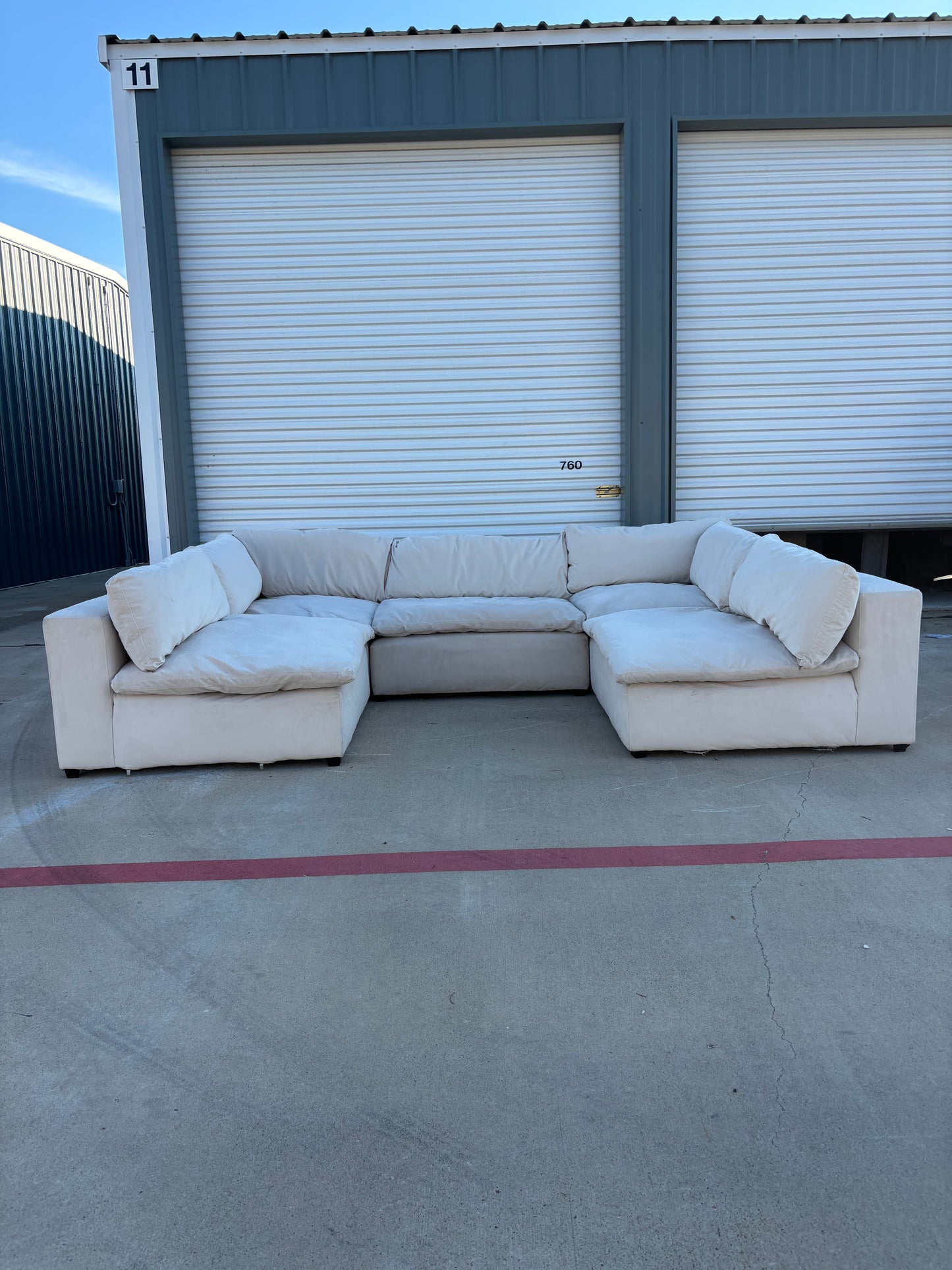 Cream 5 Piece Cloud Couch Sectional