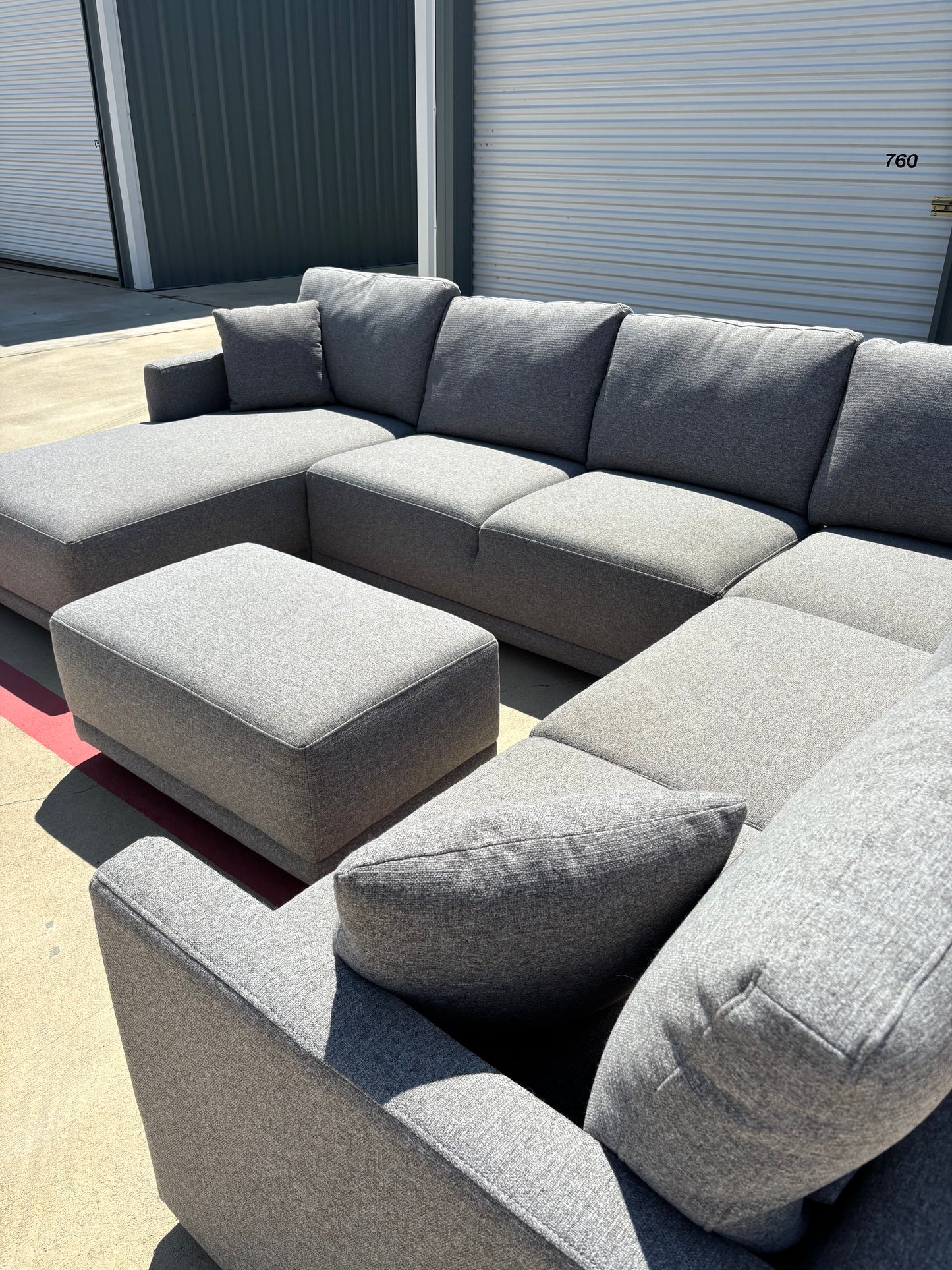Grey Thomasville Sectional + Accent Chairs