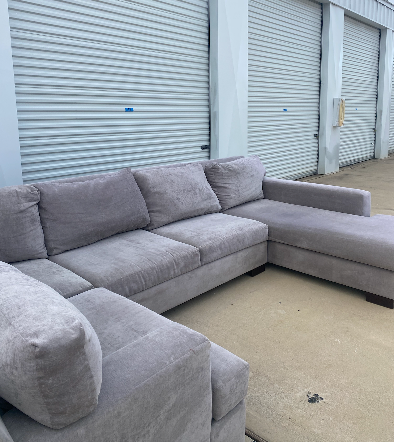 Beautiful Soft Gray Custom Built U Shape Sectional Couch