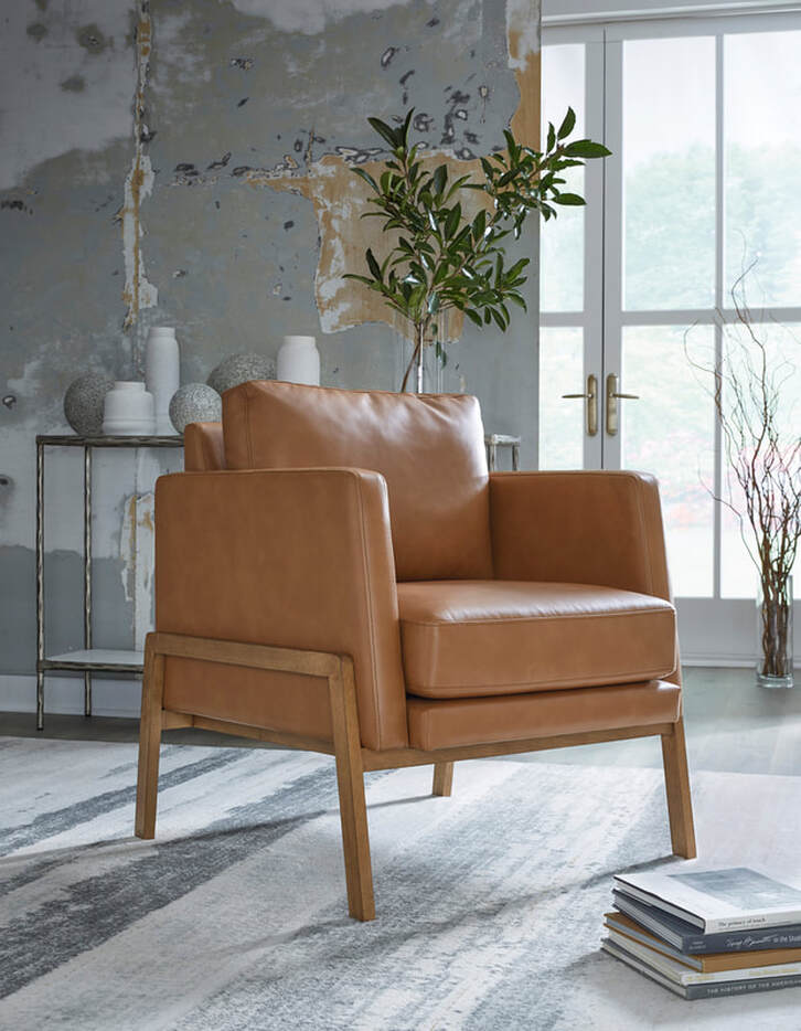 MCM Vegan Leather Accent Chair