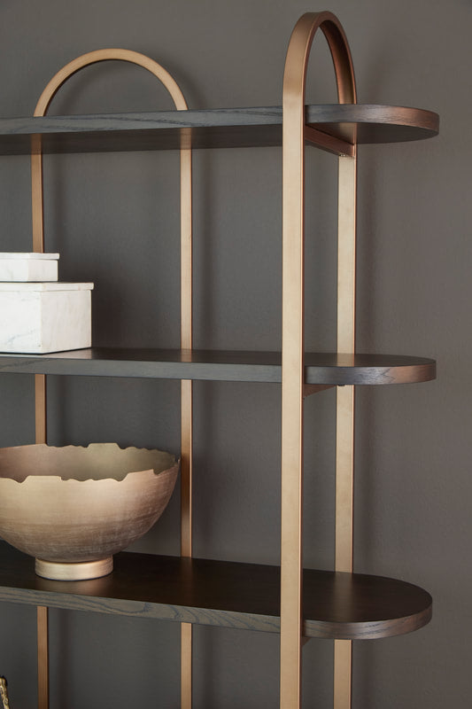 Ashley Brentmour Brown & Gold Bookcase