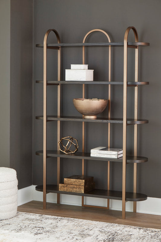 Ashley Brentmour Brown & Gold Bookcase