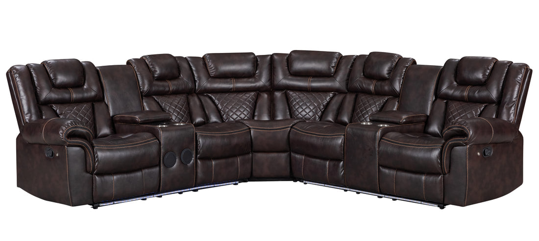 Alexa Brown Reclining Sectional Couch