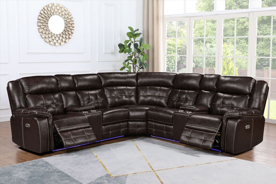 Amazon Brown Power Reclining Sectional Couch