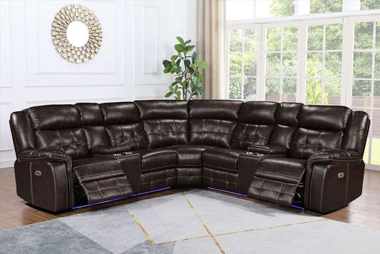 Amazon Brown Power Reclining Sectional Couch