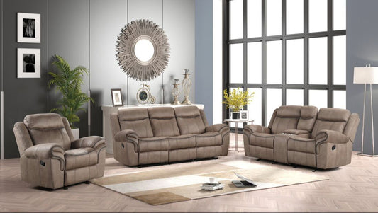 Andres Brown 3 Piece Reclining Living Room Set