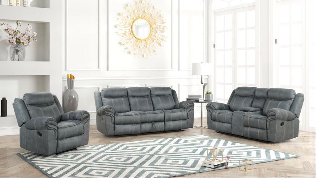 Andres Gray 3 Piece Reclining Living Room Set