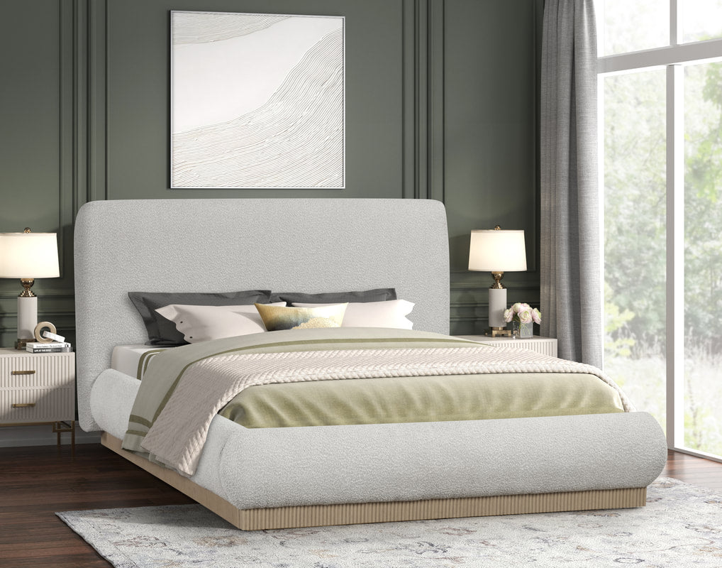 Annie Beige Platform Bed Queen/King