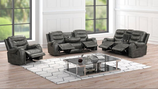 Ashley Charcoal 3 Piece Reclining Living Room Set