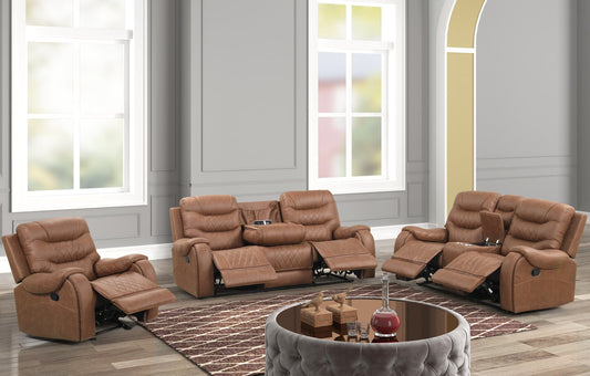 Ashley Dark Tan 3 Piece Reclining Living Room Set